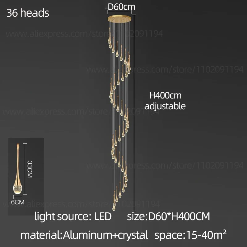 Golden Teardrop Lighting Fixture - Image 27