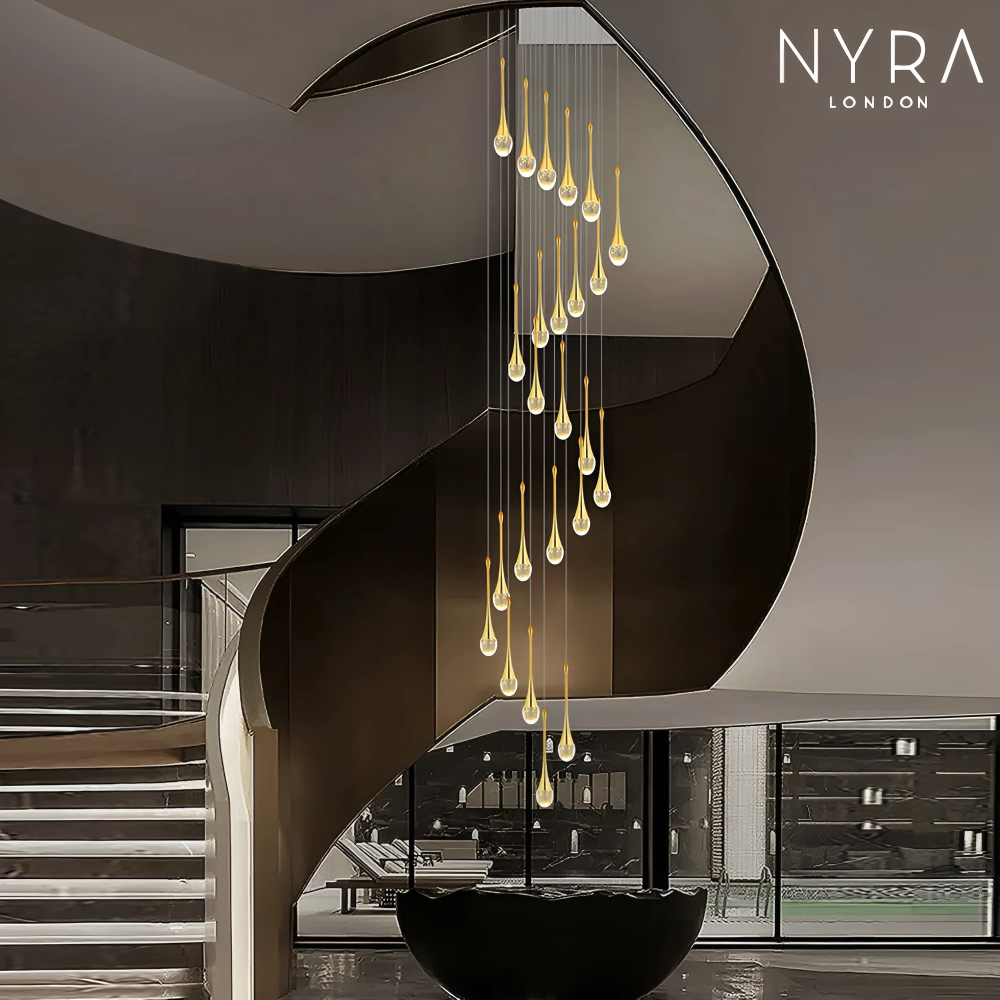 Golden Teardrop Lighting Fixture - Image 7