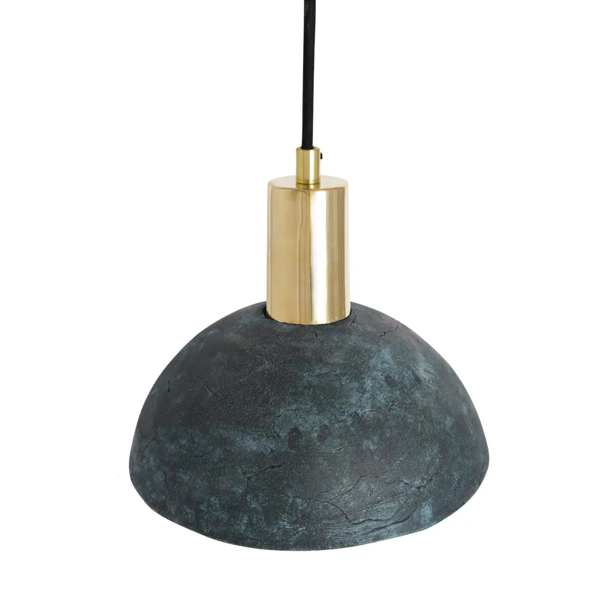Kauri Organic Ceramic Dome Pendant Light 20cm, Blue Earth - Image 3