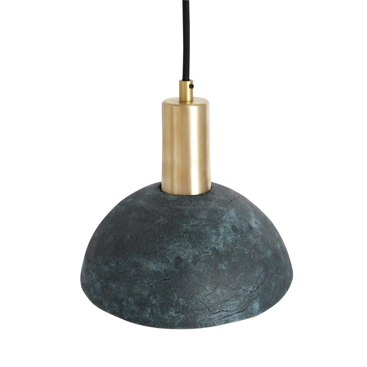 Kauri Organic Ceramic Dome Pendant Light 20cm, Blue Earth - Image 5
