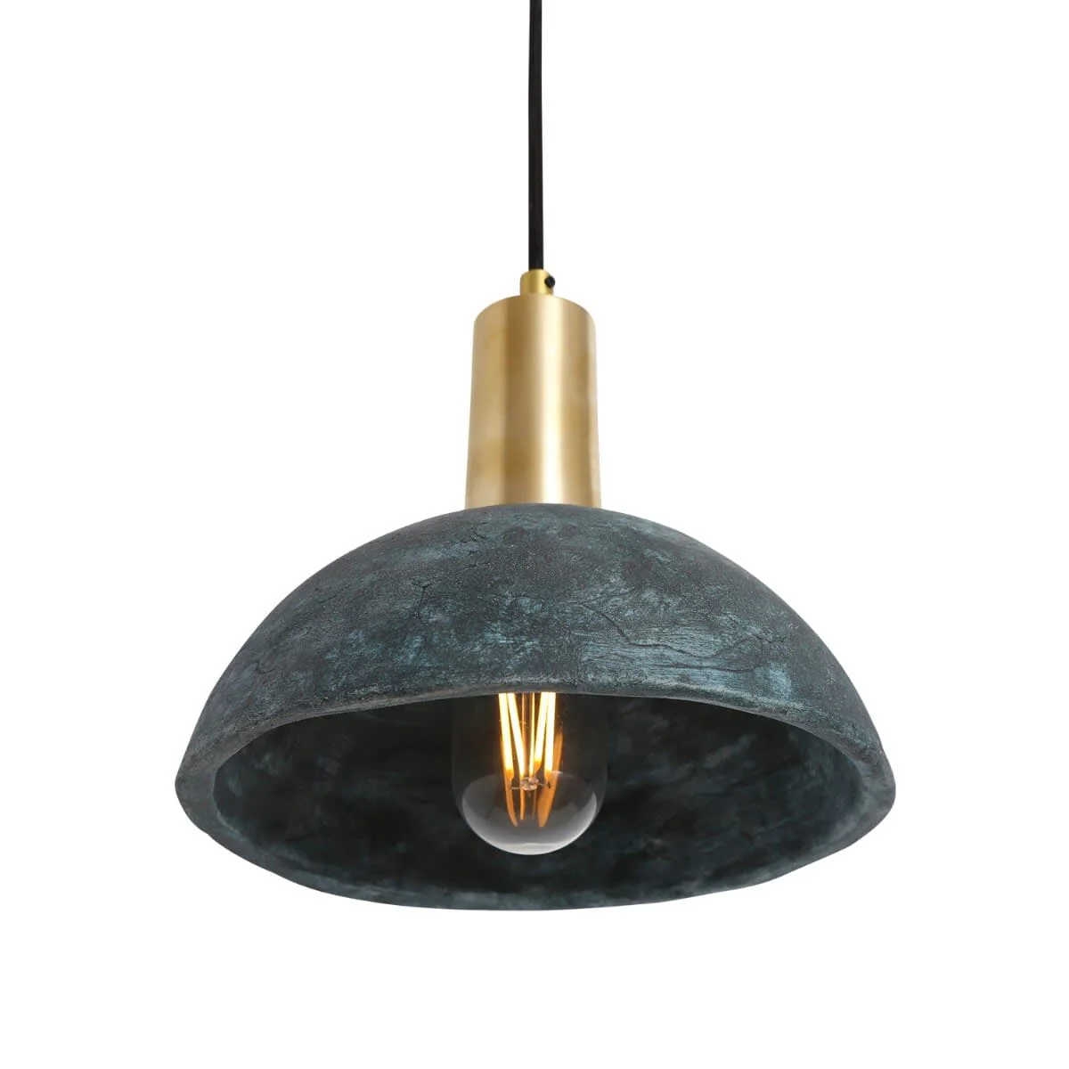 Kauri Organic Ceramic Dome Pendant Light 20cm, Blue Earth - Image 6