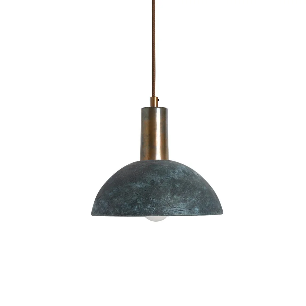 Kauri Organic Ceramic Dome Pendant Light 20cm, Blue Earth - Image 7