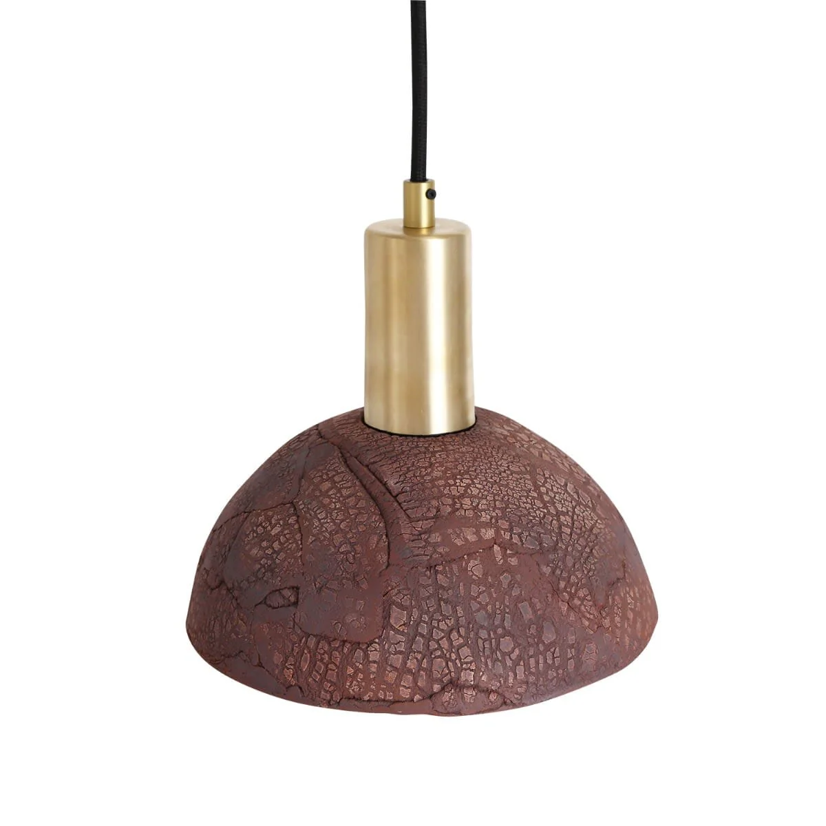 Kauri Organic Ceramic Dome Pendant Light 20cm, Red Iron - Image 13