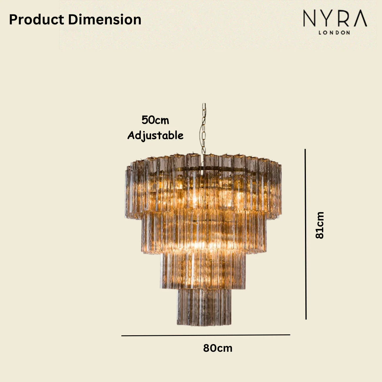 Kosta Smoke Glass Chandelier - Image 11