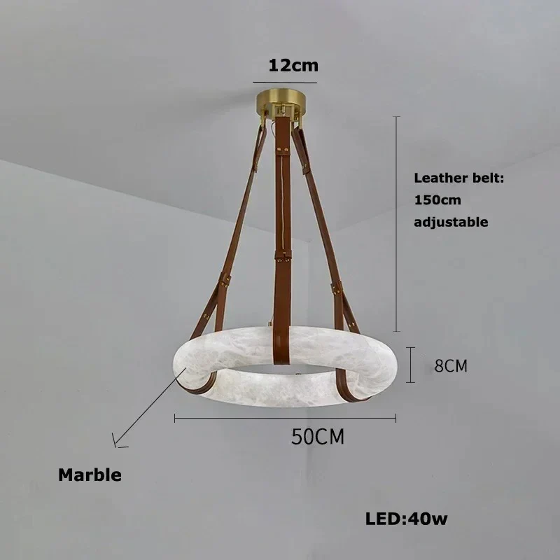 Leather Belt Marble Ring Pendant - Image 10