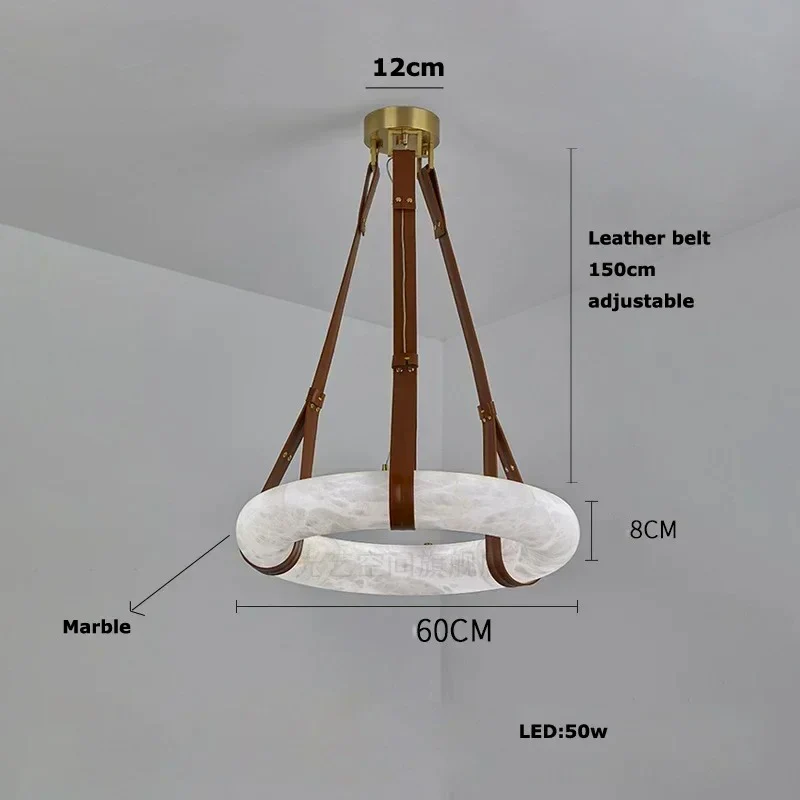 Leather Belt Marble Ring Pendant - Image 11