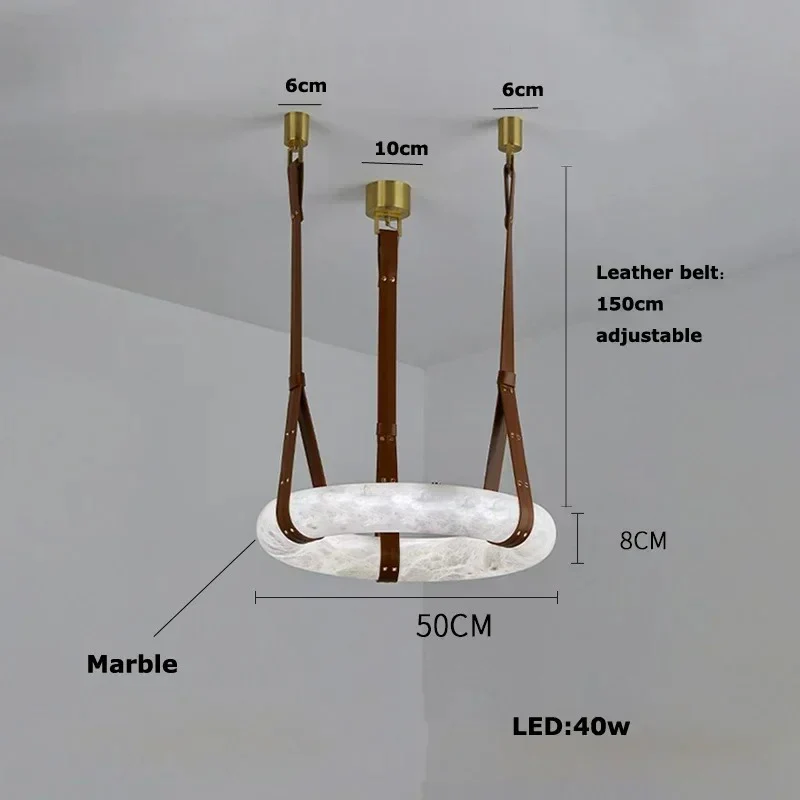 Leather Belt Marble Ring Pendant - Image 12