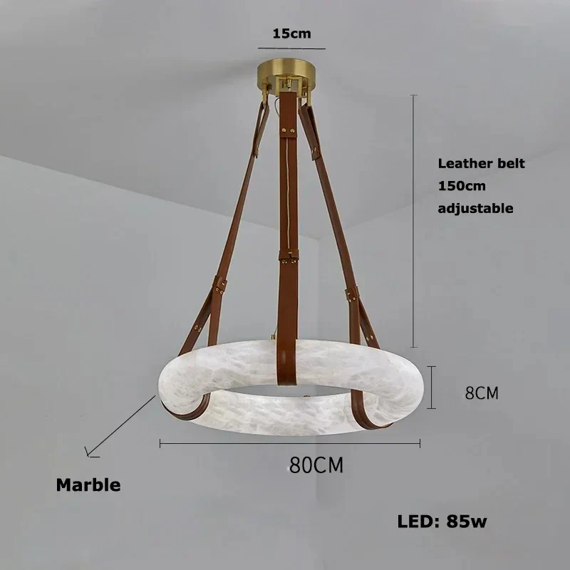 Leather Belt Marble Ring Pendant - Image 15