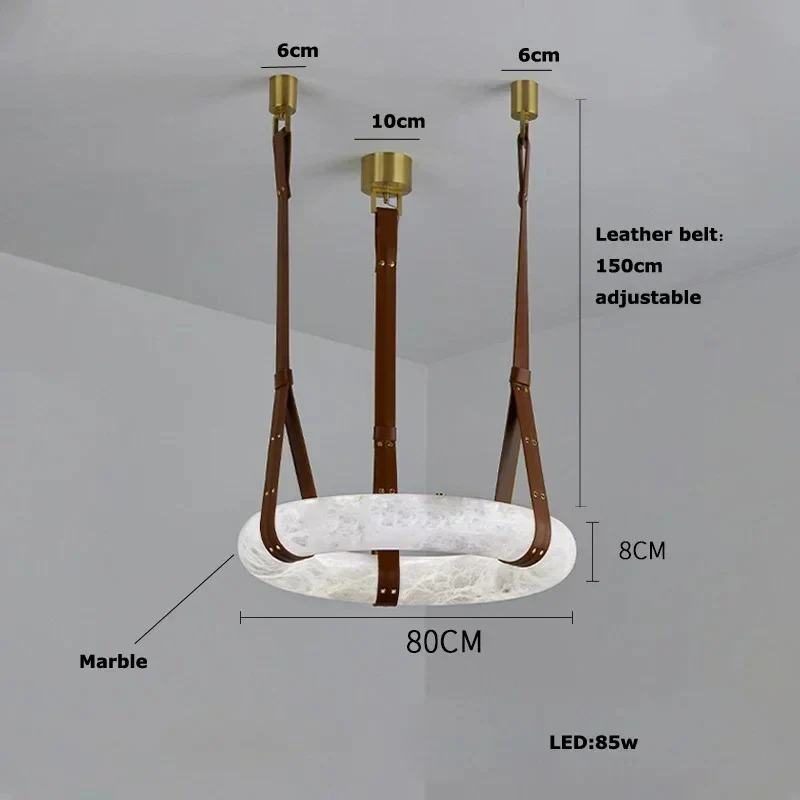 Leather Belt Marble Ring Pendant - Image 16