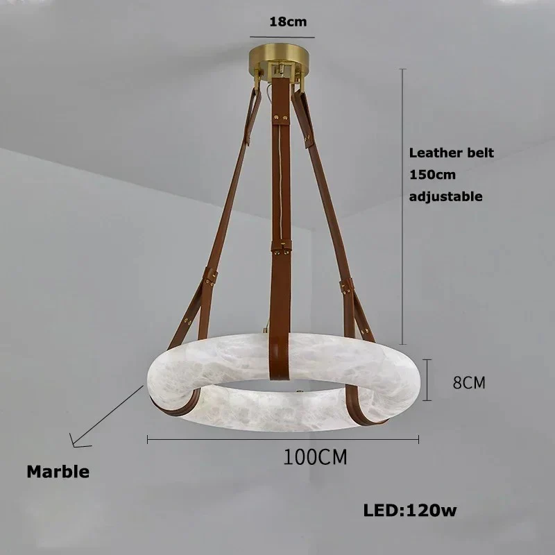 Leather Belt Marble Ring Pendant - Image 17