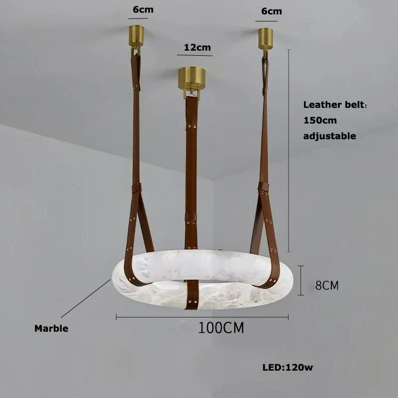 Leather Belt Marble Ring Pendant - Image 18