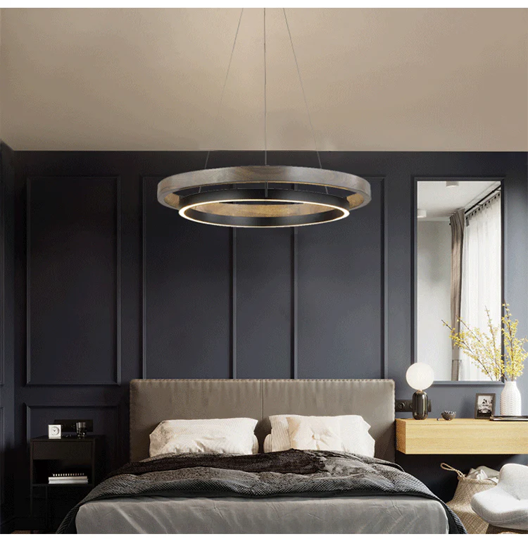 LOVO Circular Wood Grain Chandelier - Image 10