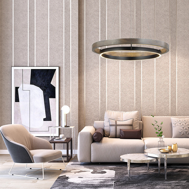LOVO Circular Wood Grain Chandelier - Image 11