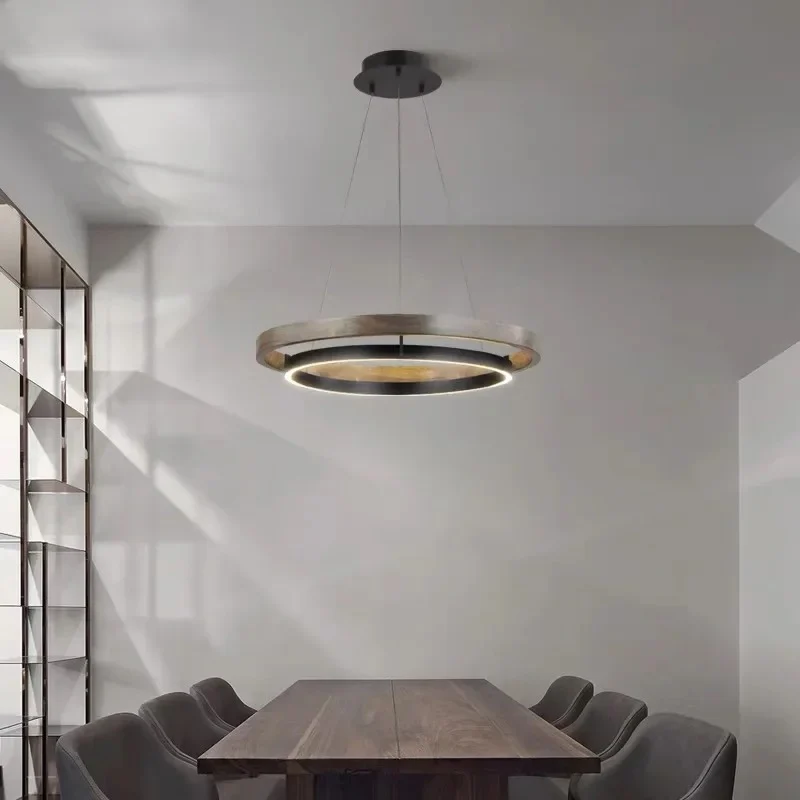 LOVO Circular Wood Grain Chandelier - Image 16