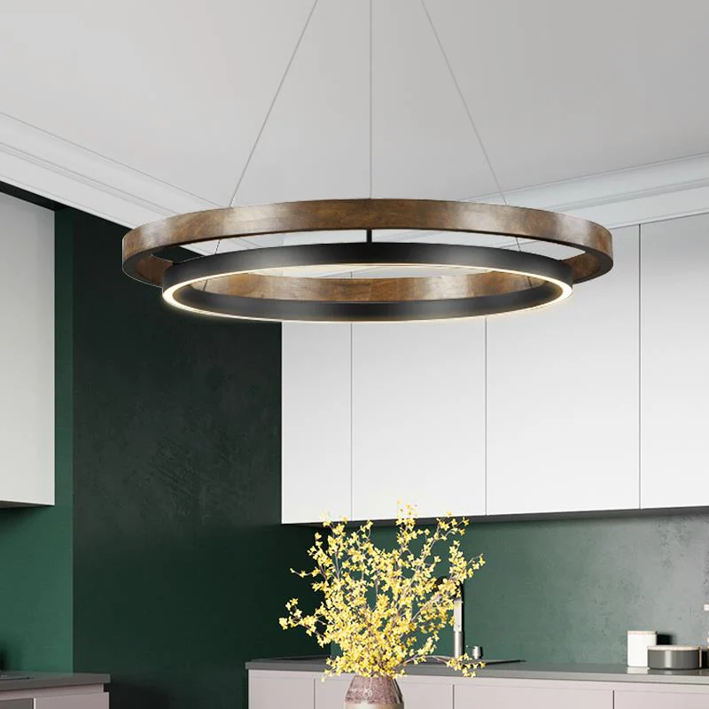 LOVO Circular Wood Grain Chandelier - Image 17