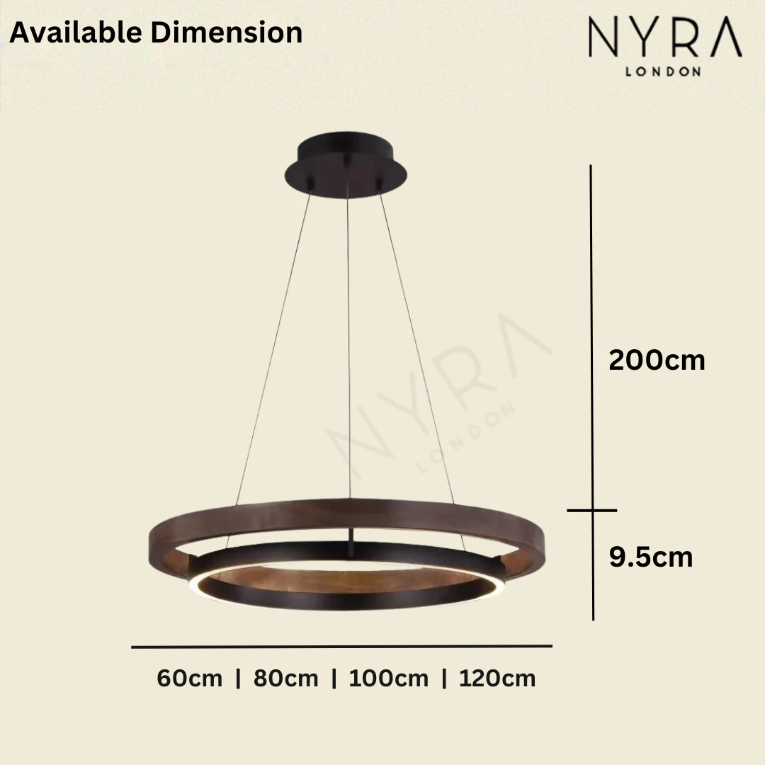 LOVO Circular Wood Grain Chandelier - Image 6