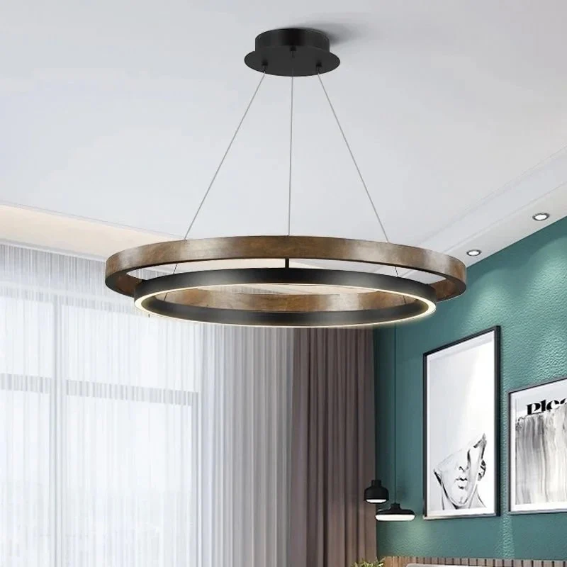 LOVO Circular Wood Grain Chandelier - Image 8