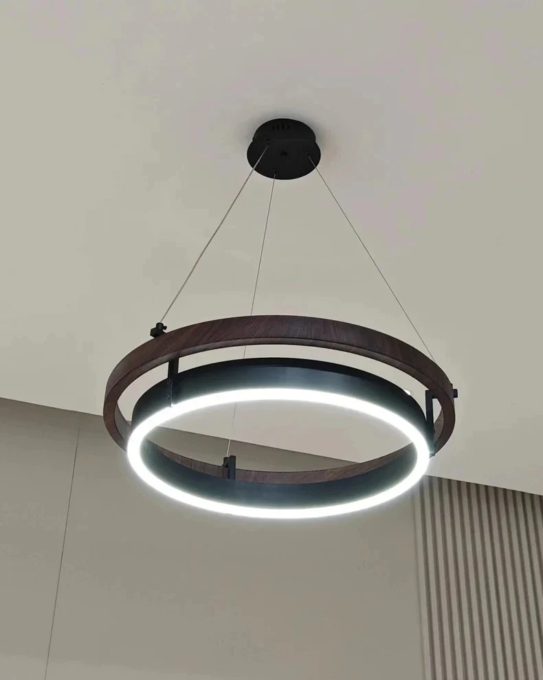 LOVO Circular Wood Grain Chandelier - Image 9