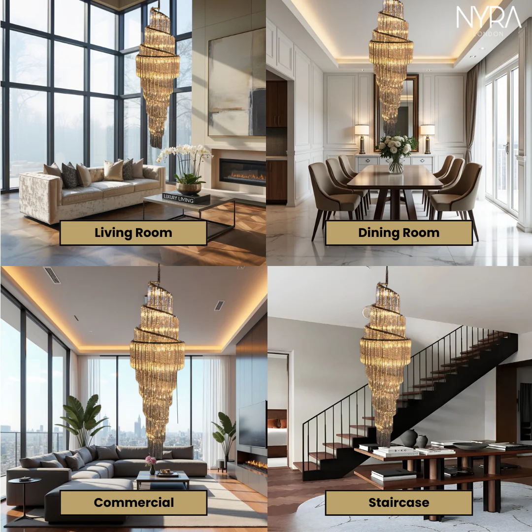 Luxury Spiral Crystal Chandelier - Image 4
