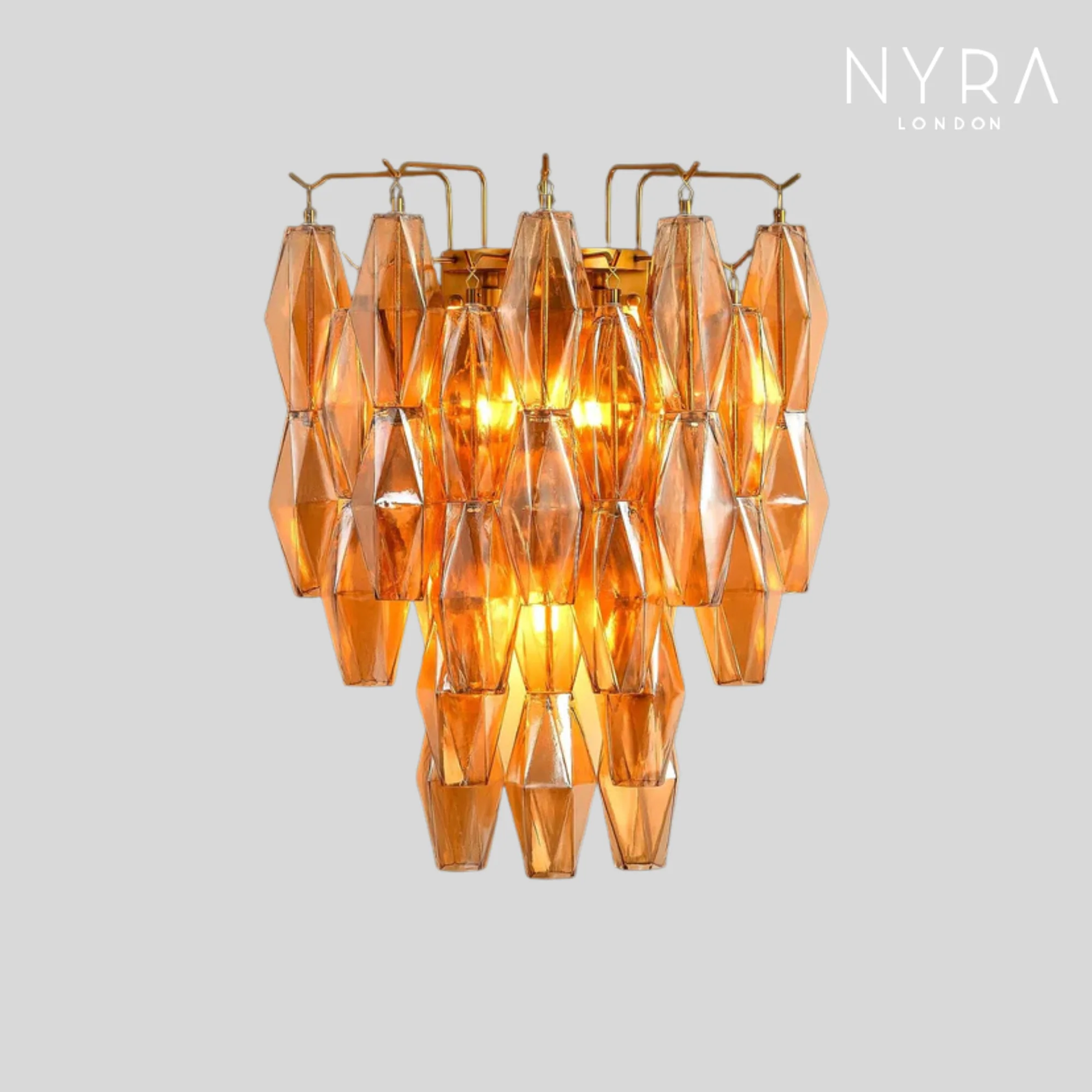 Madelyn Glass Amber Glass Wall Sconce