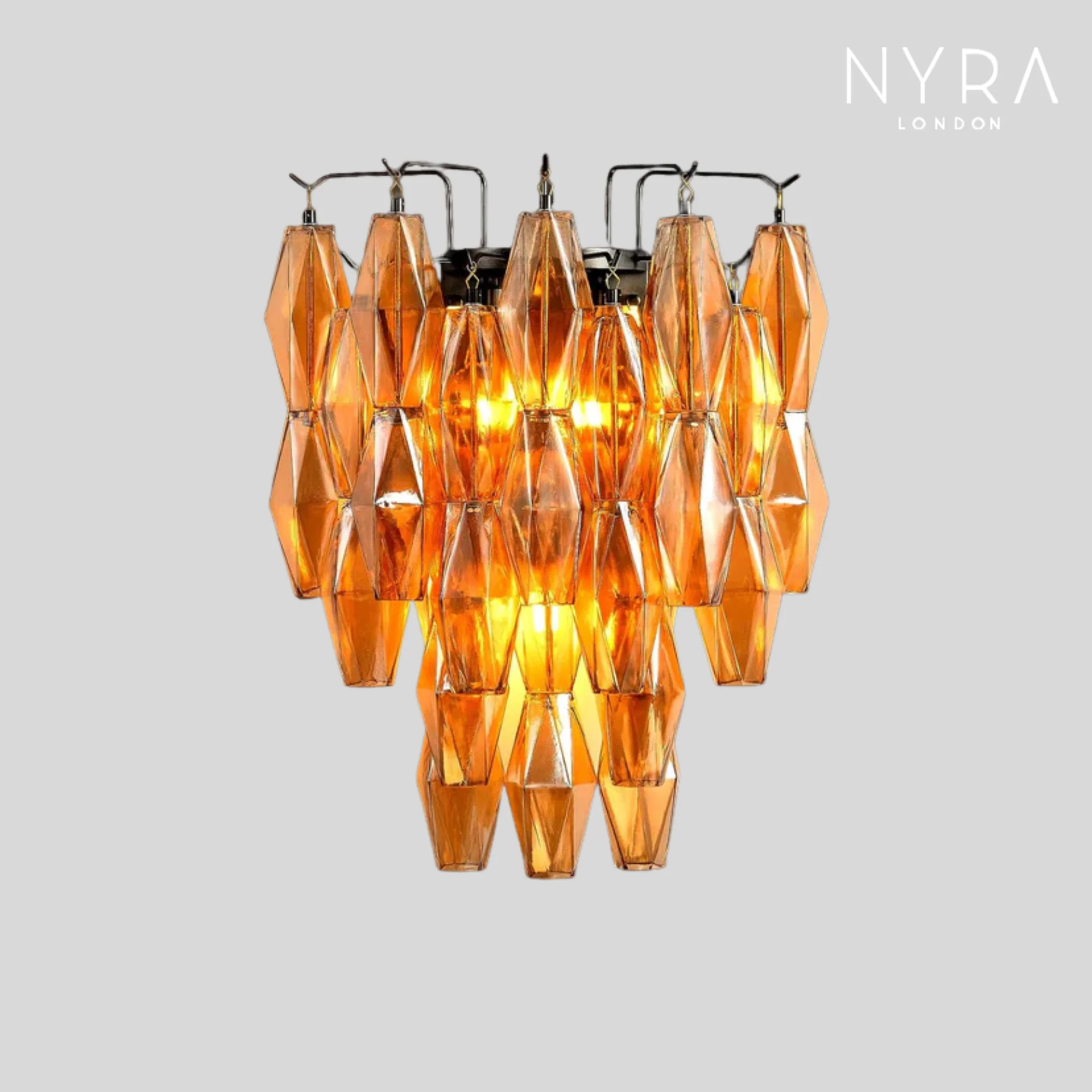 Madelyn Glass Amber Glass Wall Sconce - Image 2
