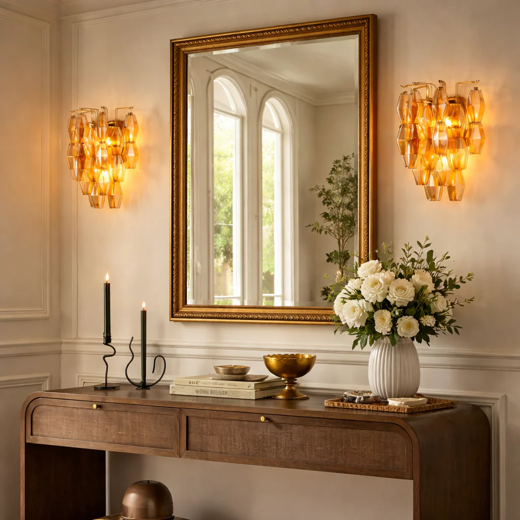 Madelyn Glass Amber Glass Wall Sconce - Image 5