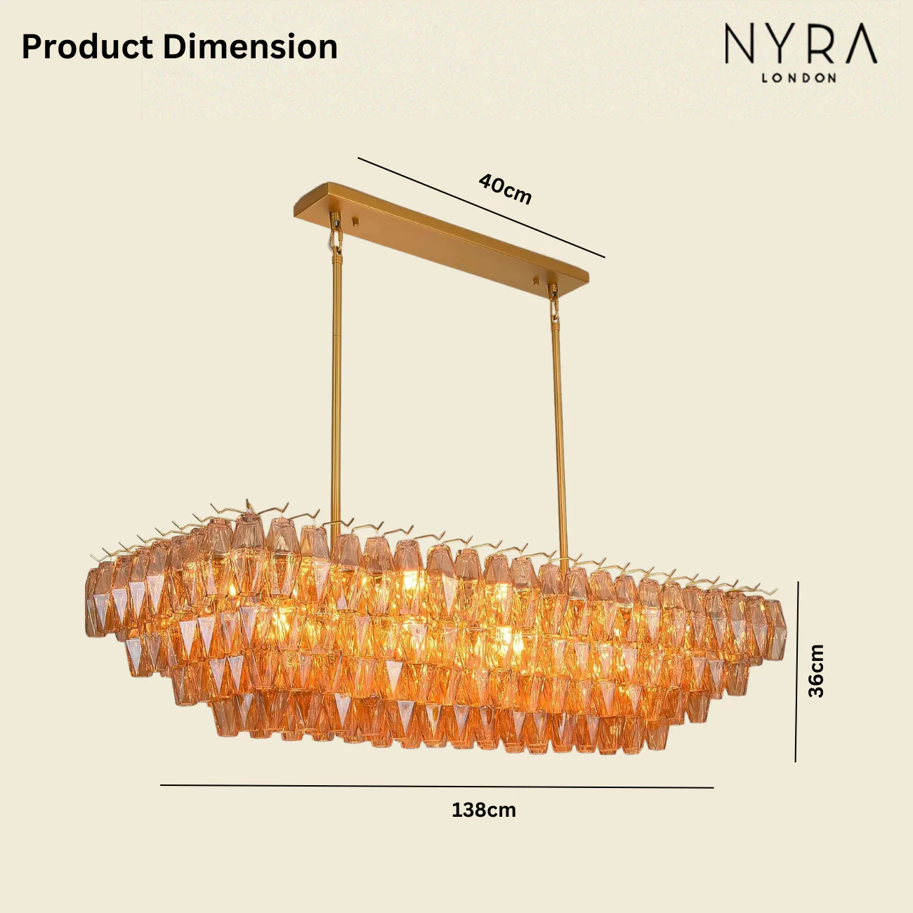 Madelyn Glass Rectangular Chandeliers - Image 5