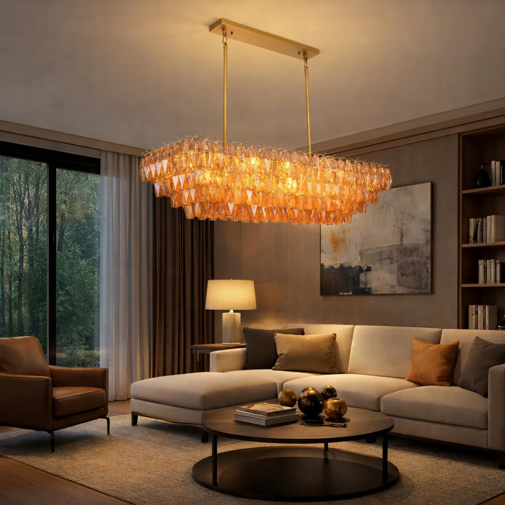Madelyn Glass Rectangular Chandeliers - Image 9