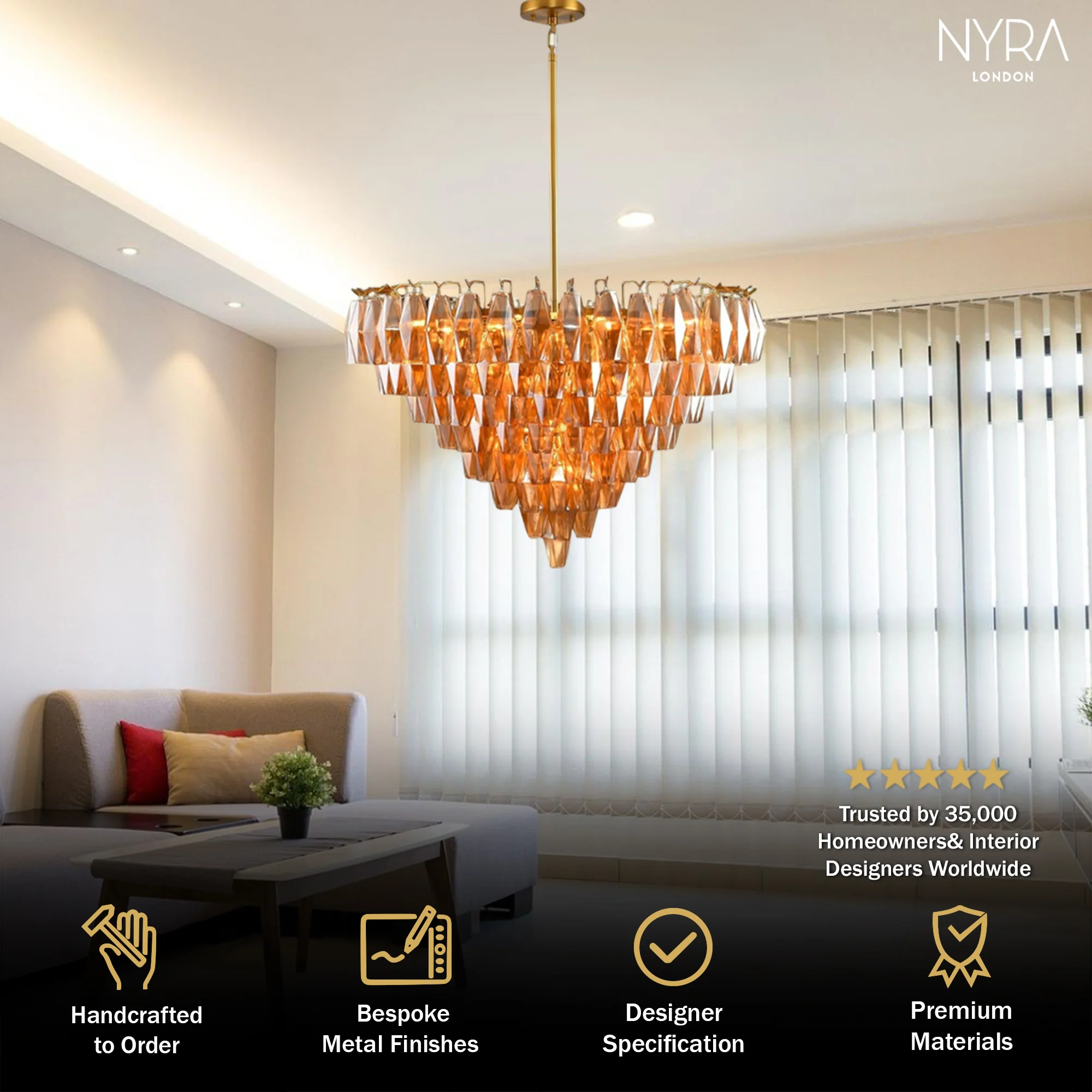 Madelyn Glass Round Chandelier - Image 2