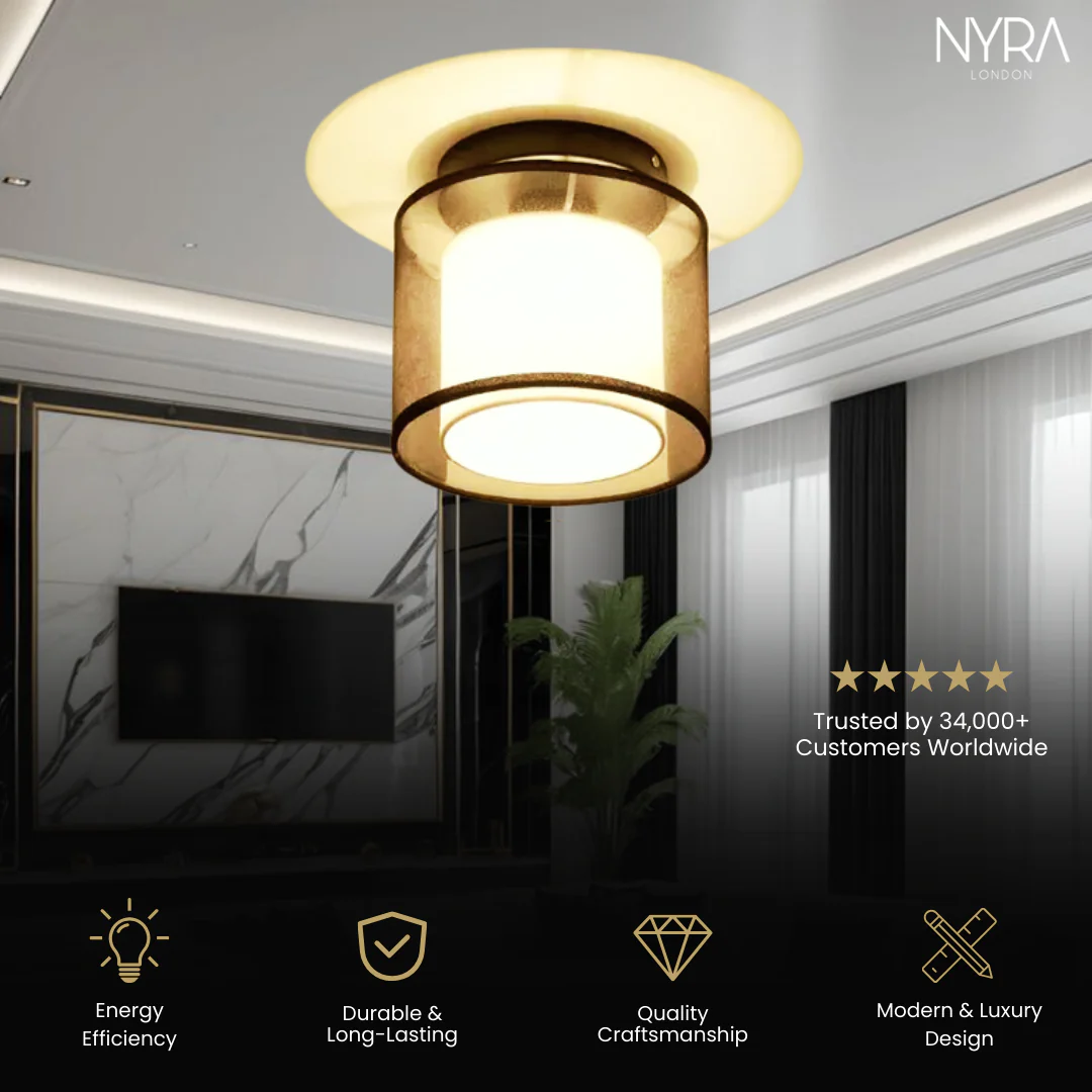 Magnus Fabric Shade Ceiling Lamp - Image 3