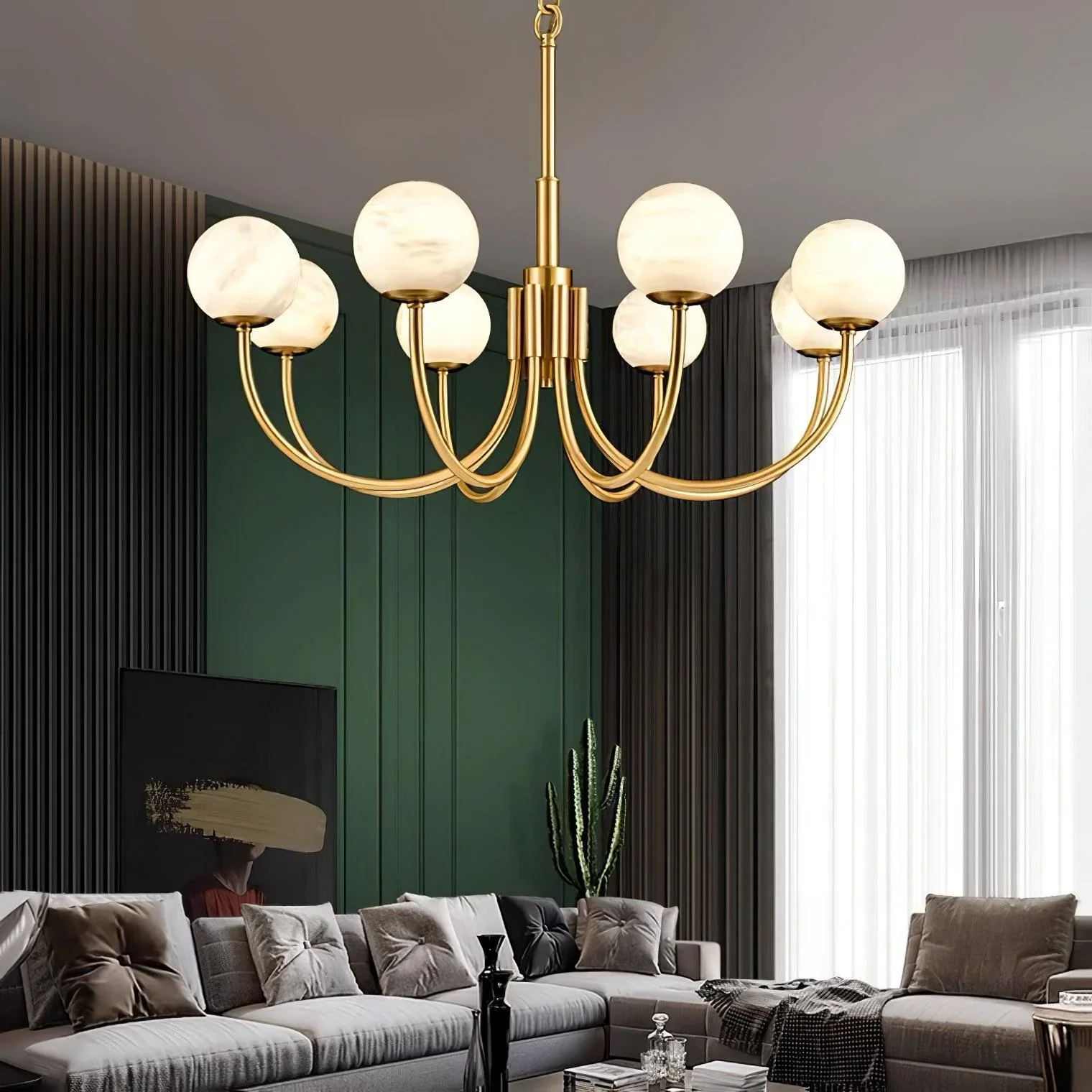 Marnie Alabaster Globe Chandelier - Image 10