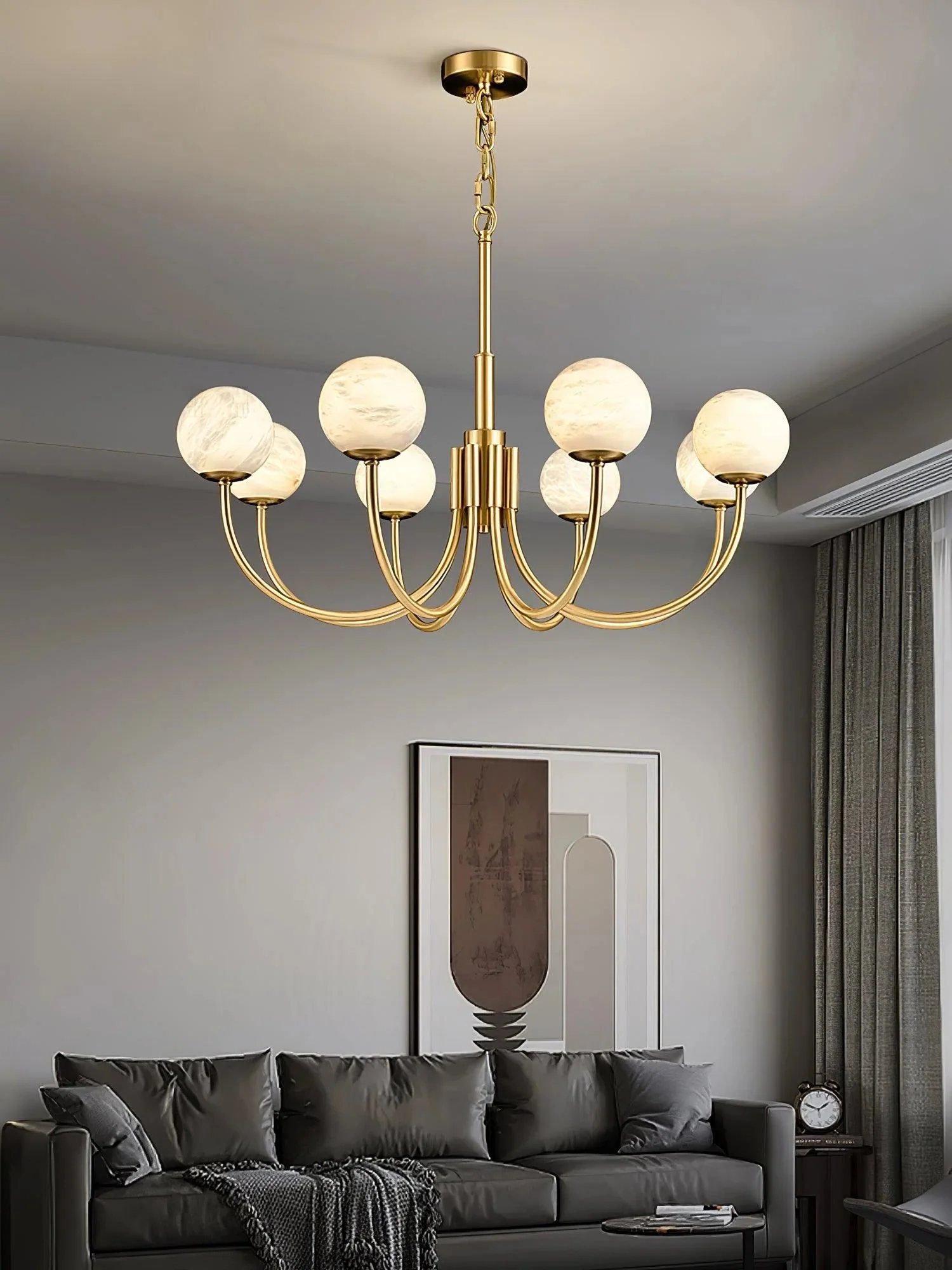 Marnie Alabaster Globe Chandelier - Image 13
