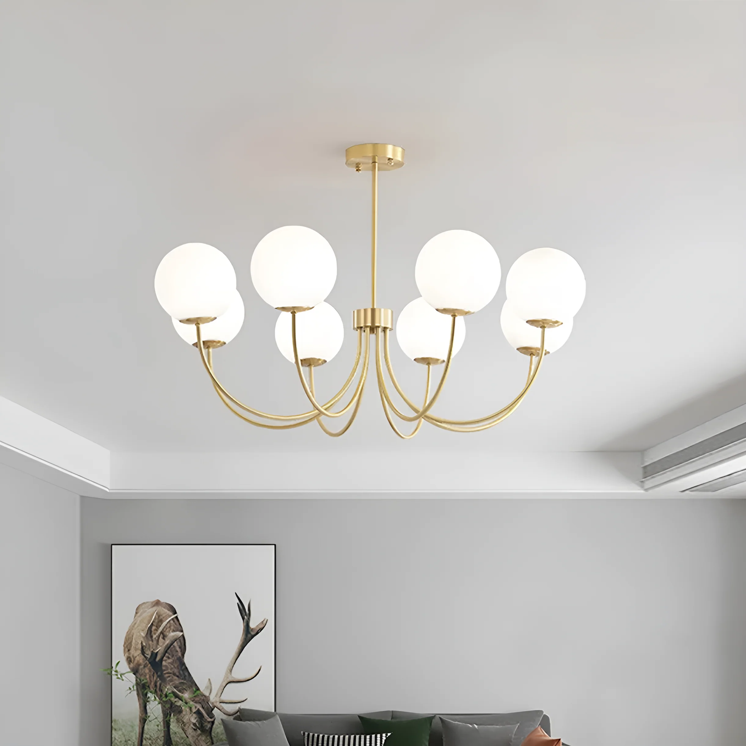 Marnie Alabaster Globe Chandelier - Image 14