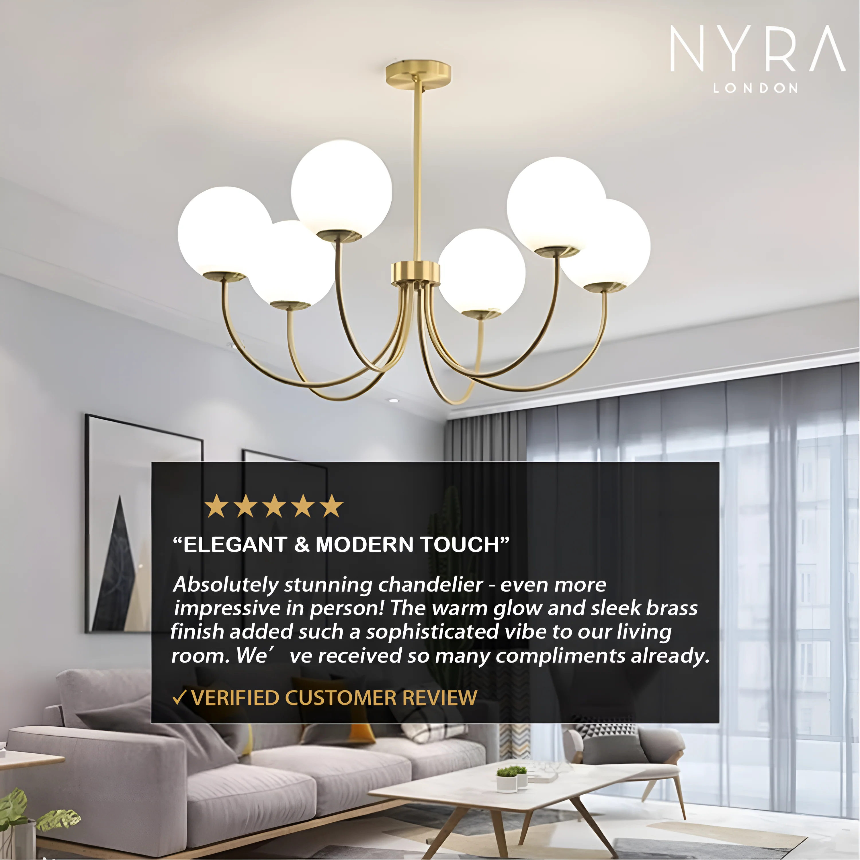 Marnie Alabaster Globe Chandelier - Image 4