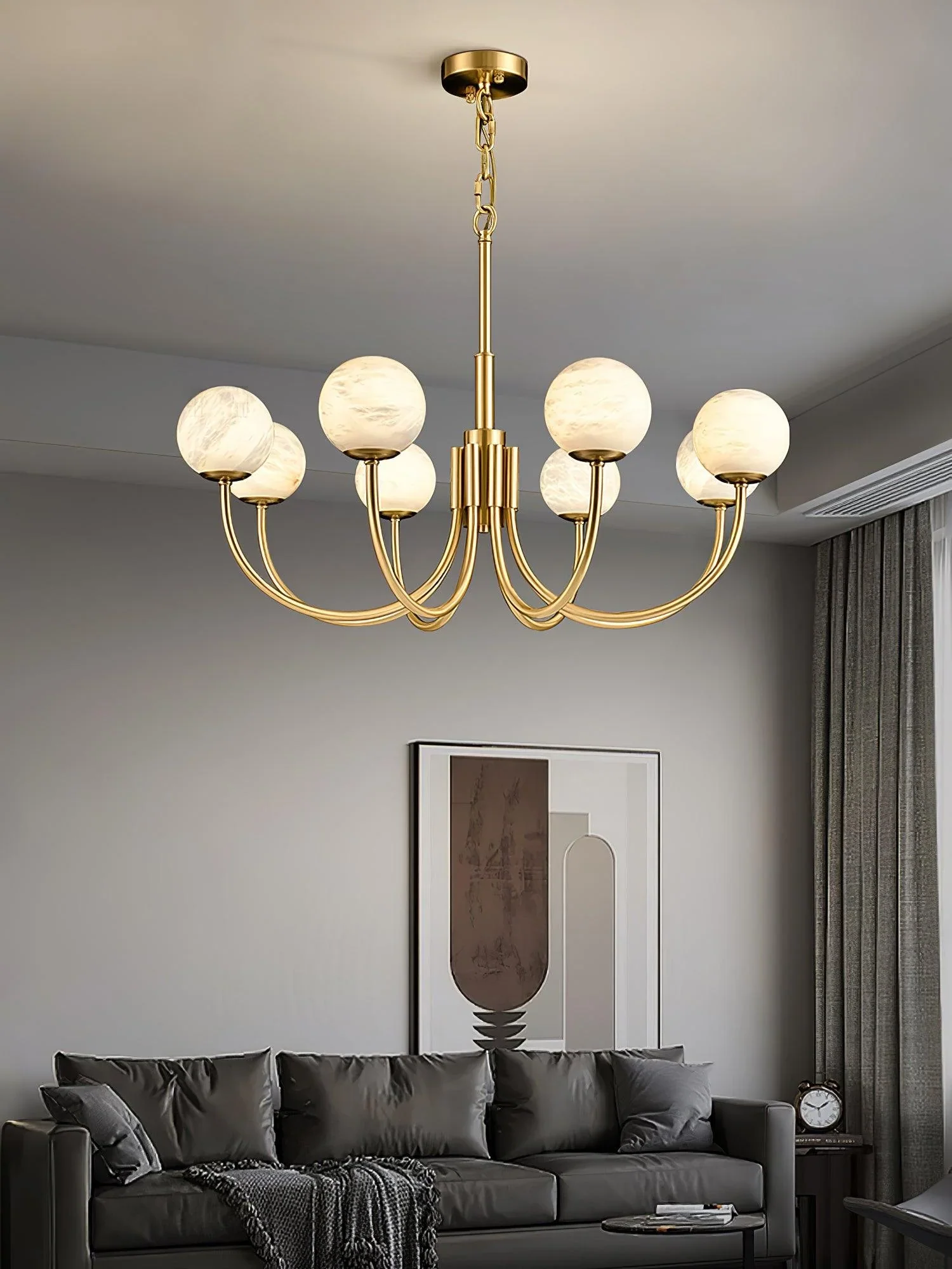 Marnie Alabaster Globe Chandelier - Image 7