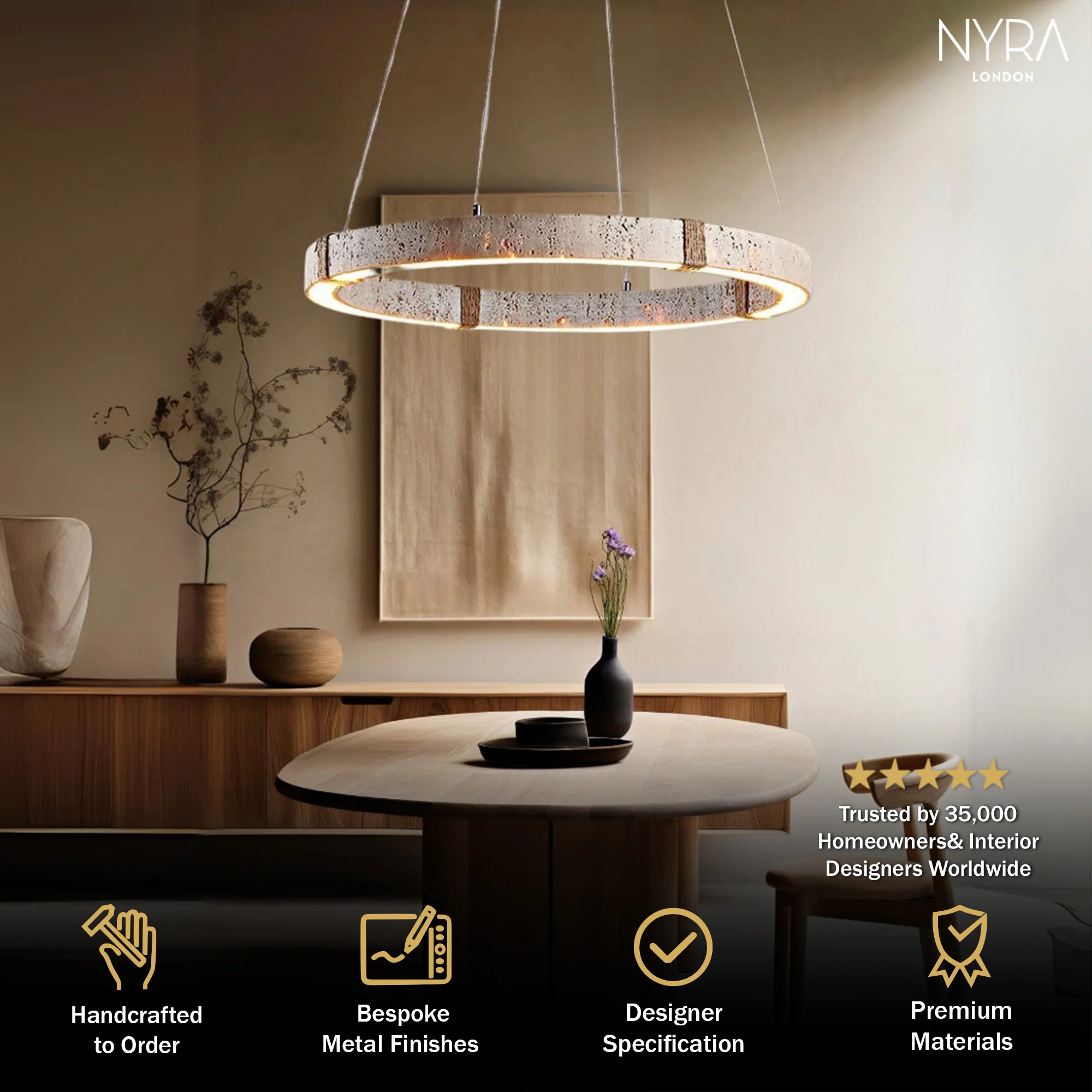Merado Travertine Stone Pendant - Image 2