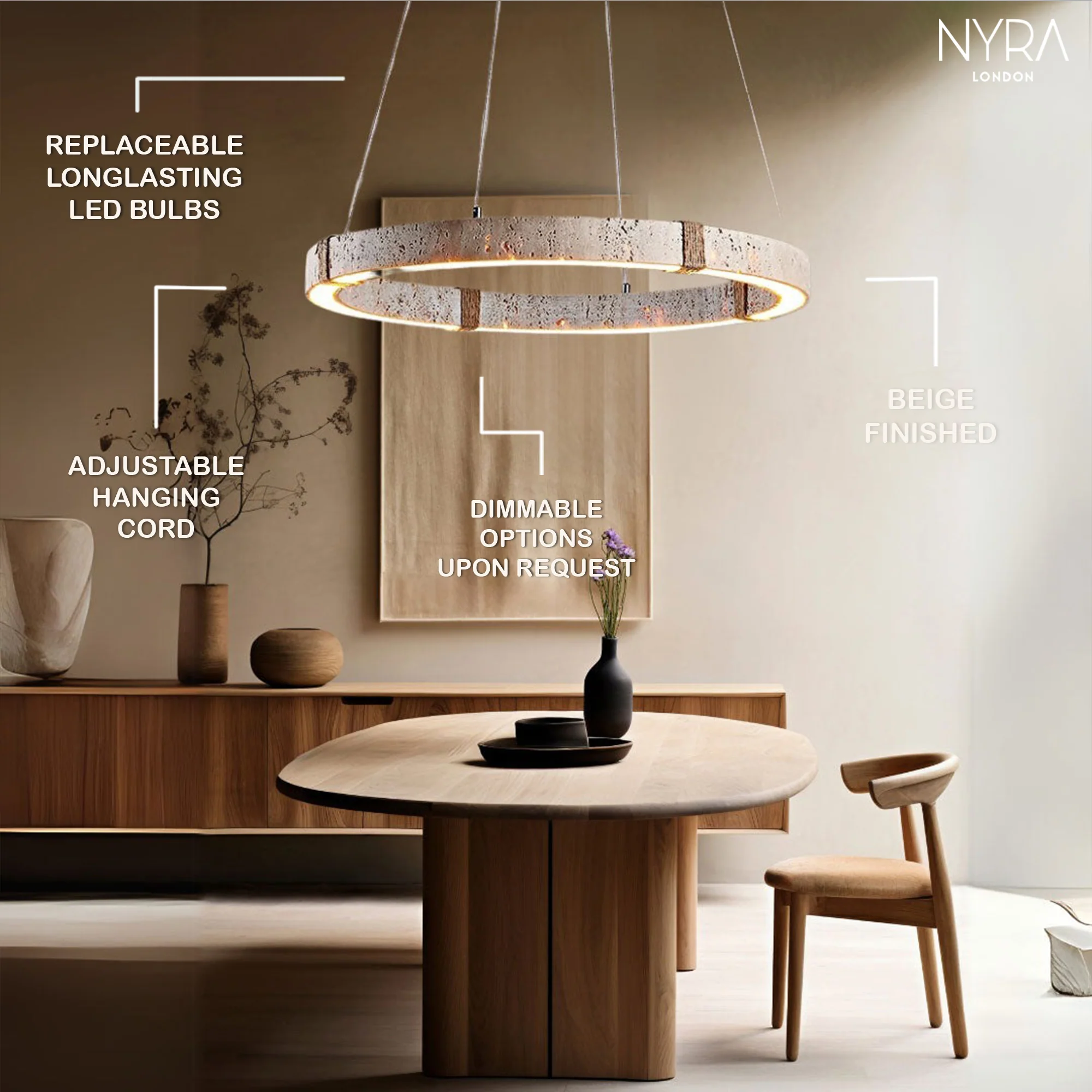 Merado Travertine Stone Pendant - Image 4