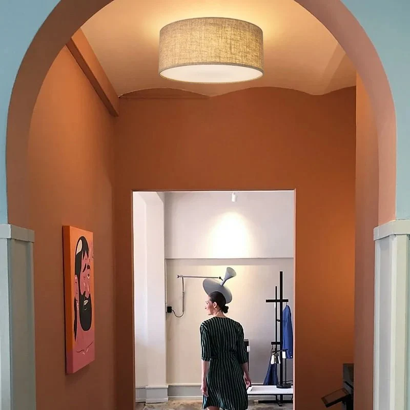 Minimalist Fabric Drum Ceiling Light - Image 4