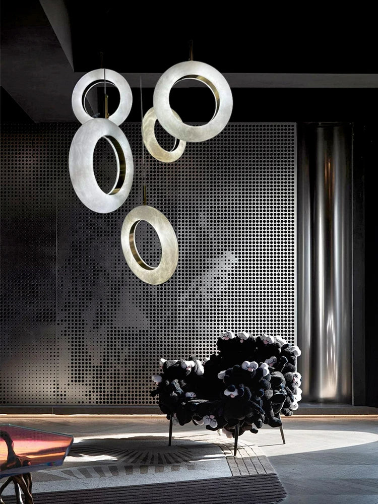 Mirela Marble Staircase Ring Chandelier - Image 15