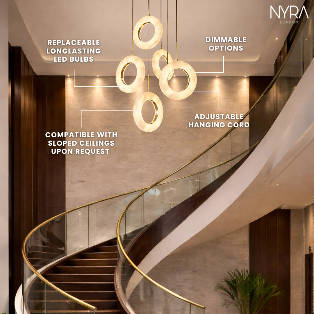 Mirela Marble Staircase Ring Chandelier - Image 5