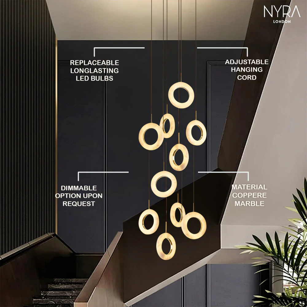 Mirela Marble Staircase Ring Chandelier - Image 7