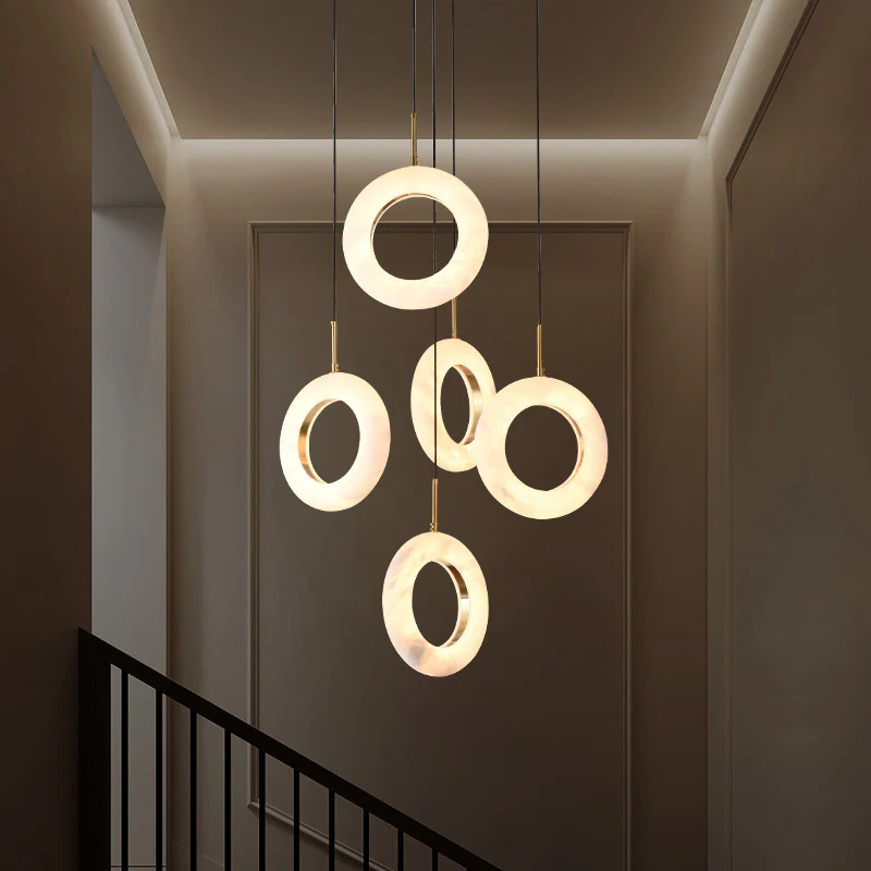 Mirela Marble Staircase Ring Chandelier - Image 9