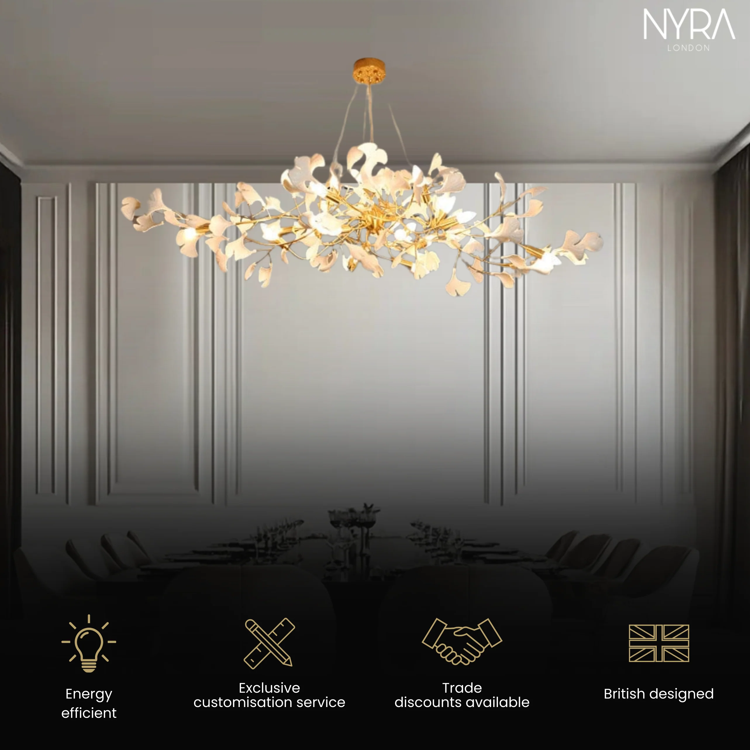 Ceramic Petal Chandelier - Image 8