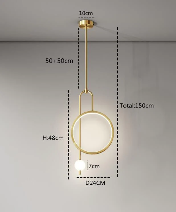 Modern Gold Ring Pendant Light - Image 12