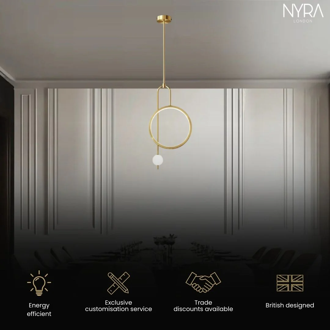 Modern Gold Ring Pendant Light - Image 3