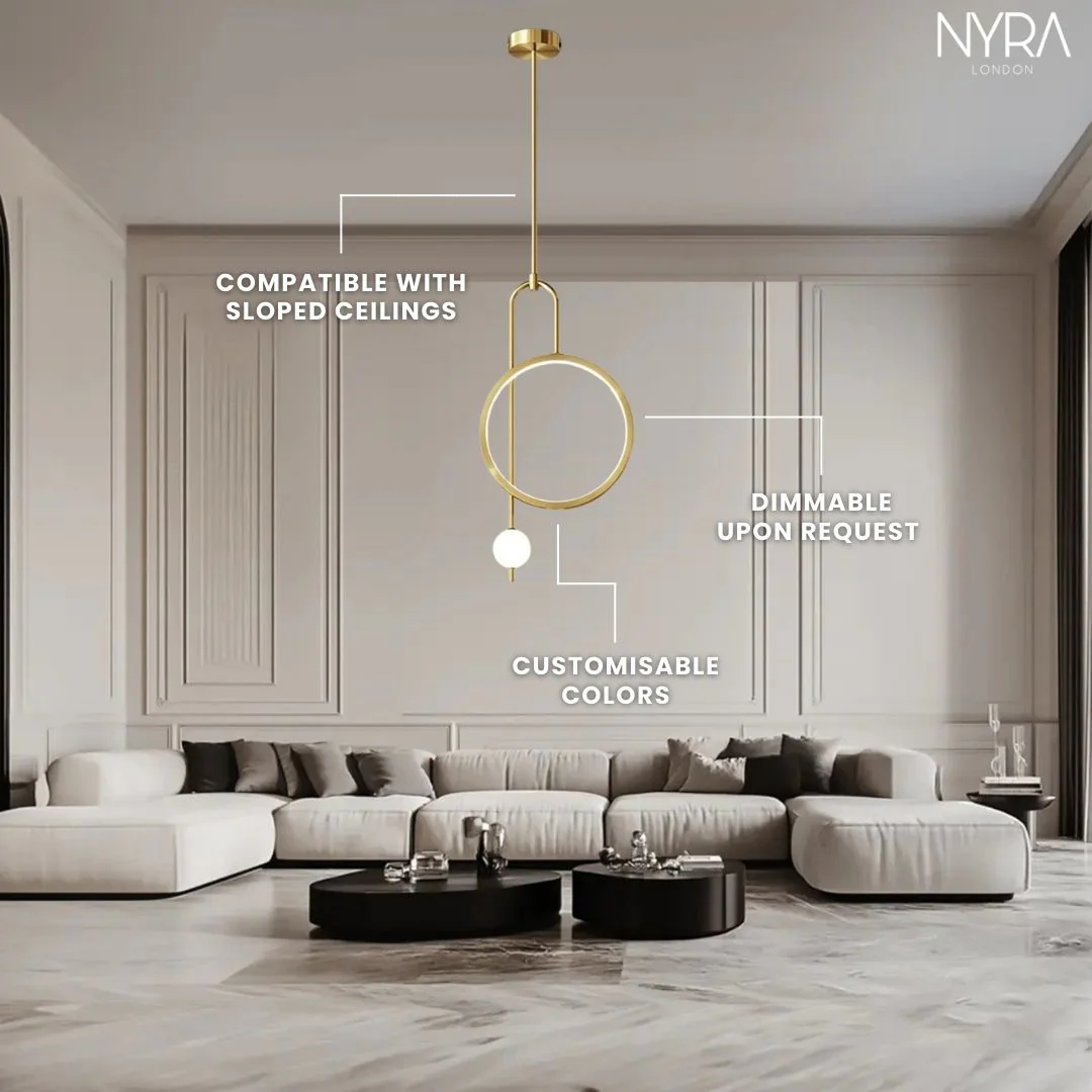 Modern Gold Ring Pendant Light - Image 4