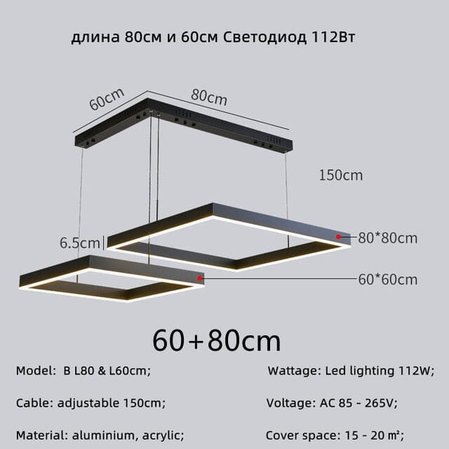 Square pendant chandelier - Image 3