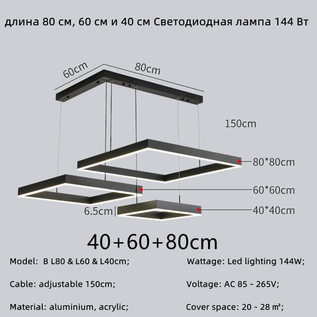 Square pendant chandelier - Image 7
