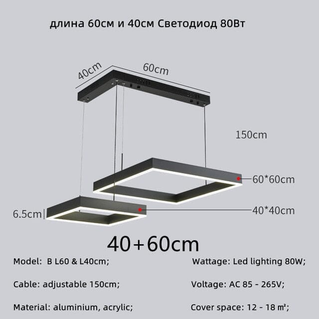 Square pendant chandelier - Image 8