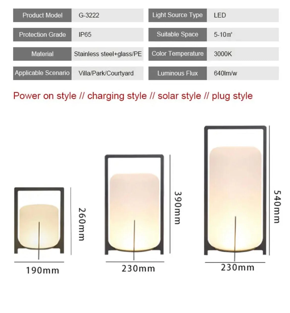 Modern Terrace Garden Outdoor Lights - Image 3